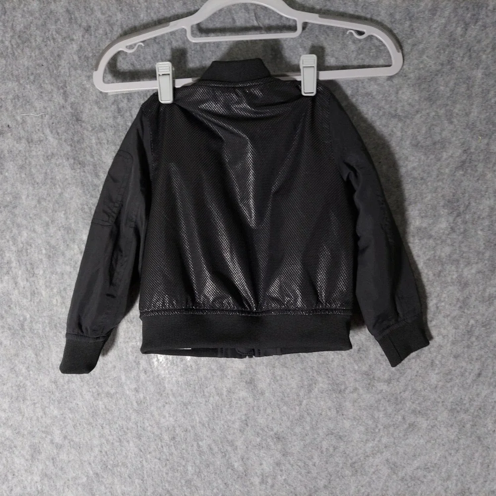 Nike Kids Bomber Jacket 3T Black Just Do It Zip Up Textured Pockets Outerwear